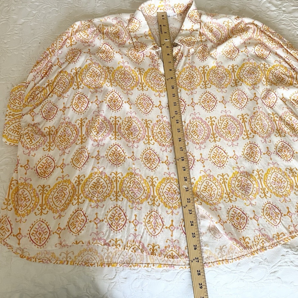 TALULAH Oversized Top‎ Womens S Lagenlook Shirt Boxy Boho Beachy Button Up - Picture 8 of 10